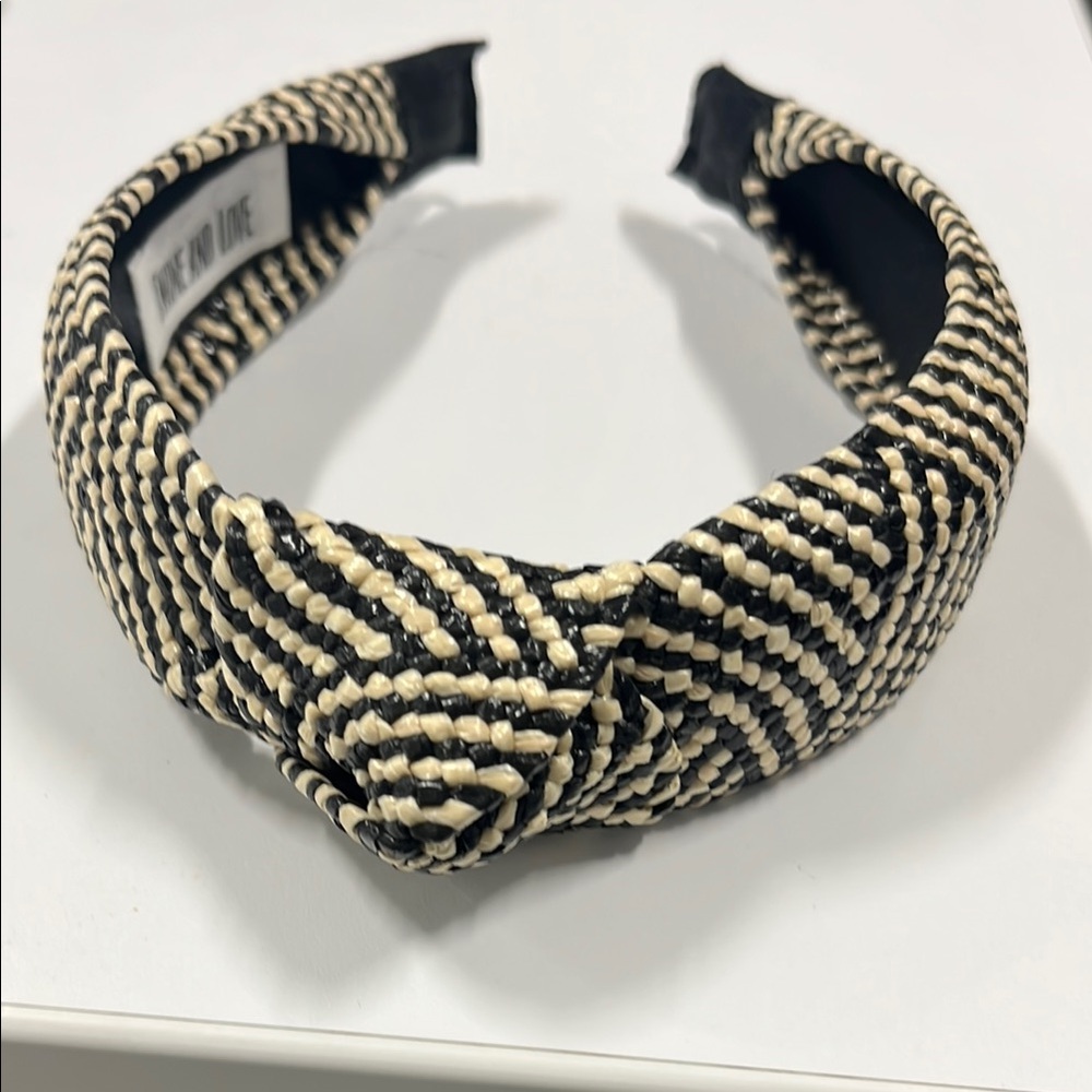 Black and Cream Woven Headband